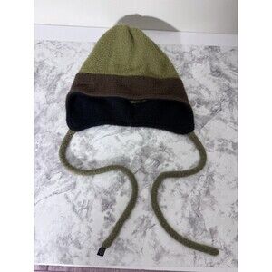 Turtle Fur microfleece adult hat reversible green brown / green blue